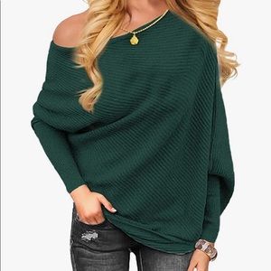 Hunter Green One-Shoulder Tunic